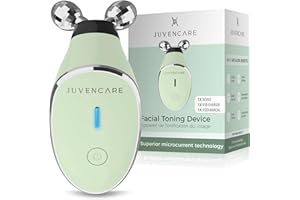 JUVENCARE Microcurrent Facial Device - 6 in 1 Advanced Face Microcurrent Device - Rejuvenating Facial Microcurrent Device Anti-Aging Microcurrent Facial Devices Boost Skin Care Products Absorption (Light Green)