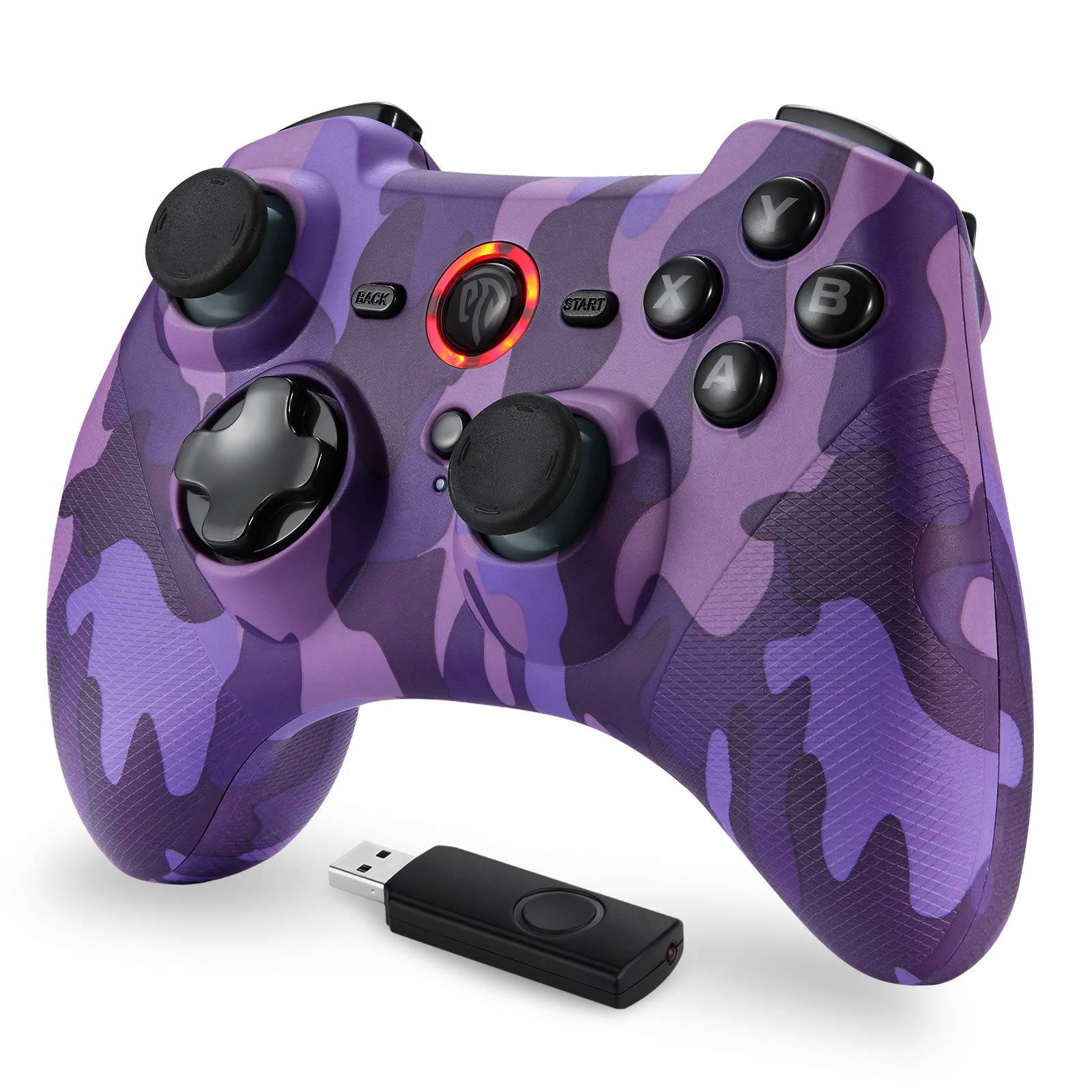 EasySMX Wireless Controller for PC, 2.4G Wireless PS3 Controller Gamepads with Vibration Fire Button Range up to 10m Support PC Steam PS3 Android Devices and TV Box
