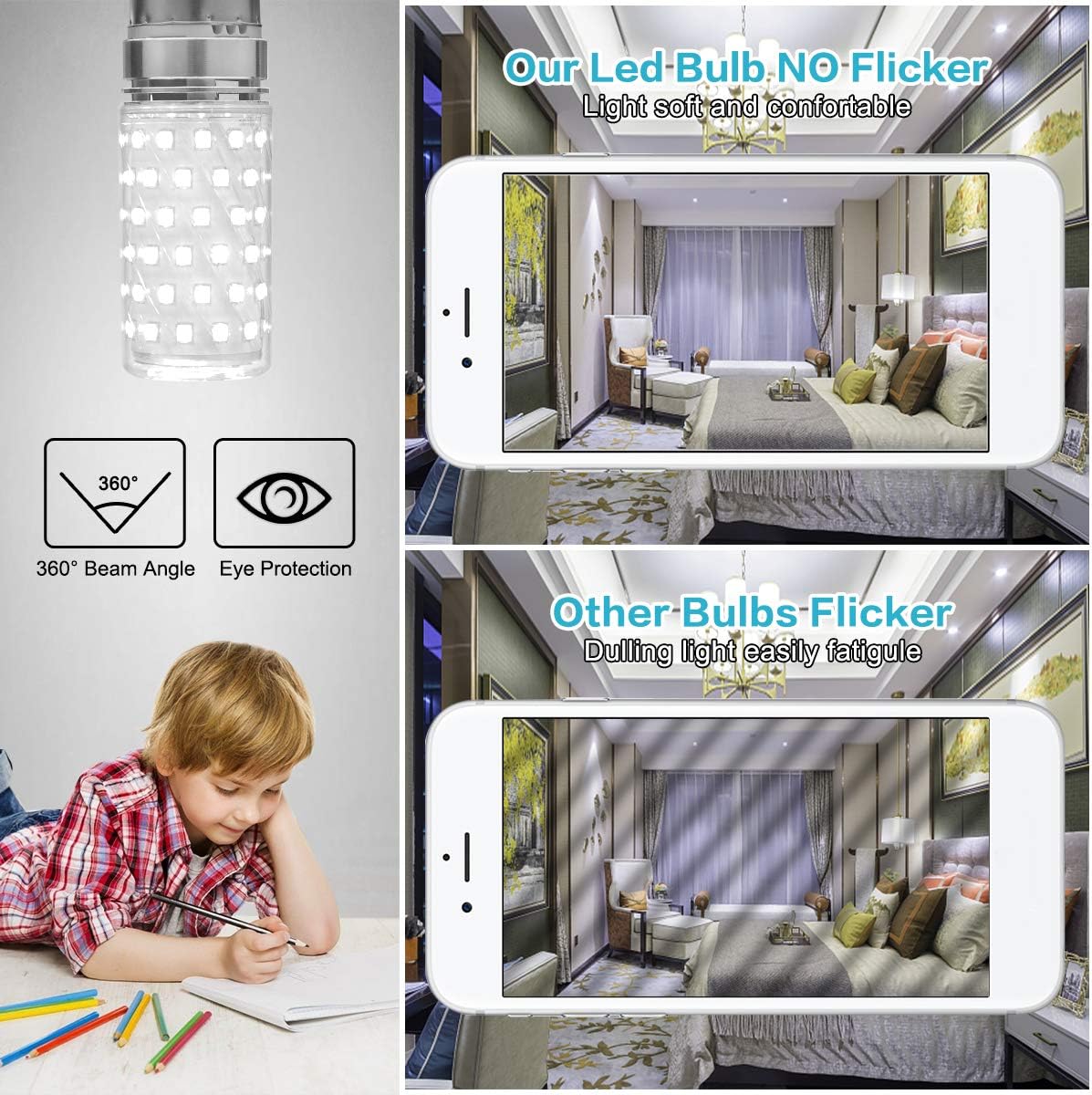 Tailcas B22 LED Bayonet Light Bulbs, 12W Bayonet LED Bulb 6000K Daylight White (Equivalent 100W 150W), 1000Lumen - Image 4