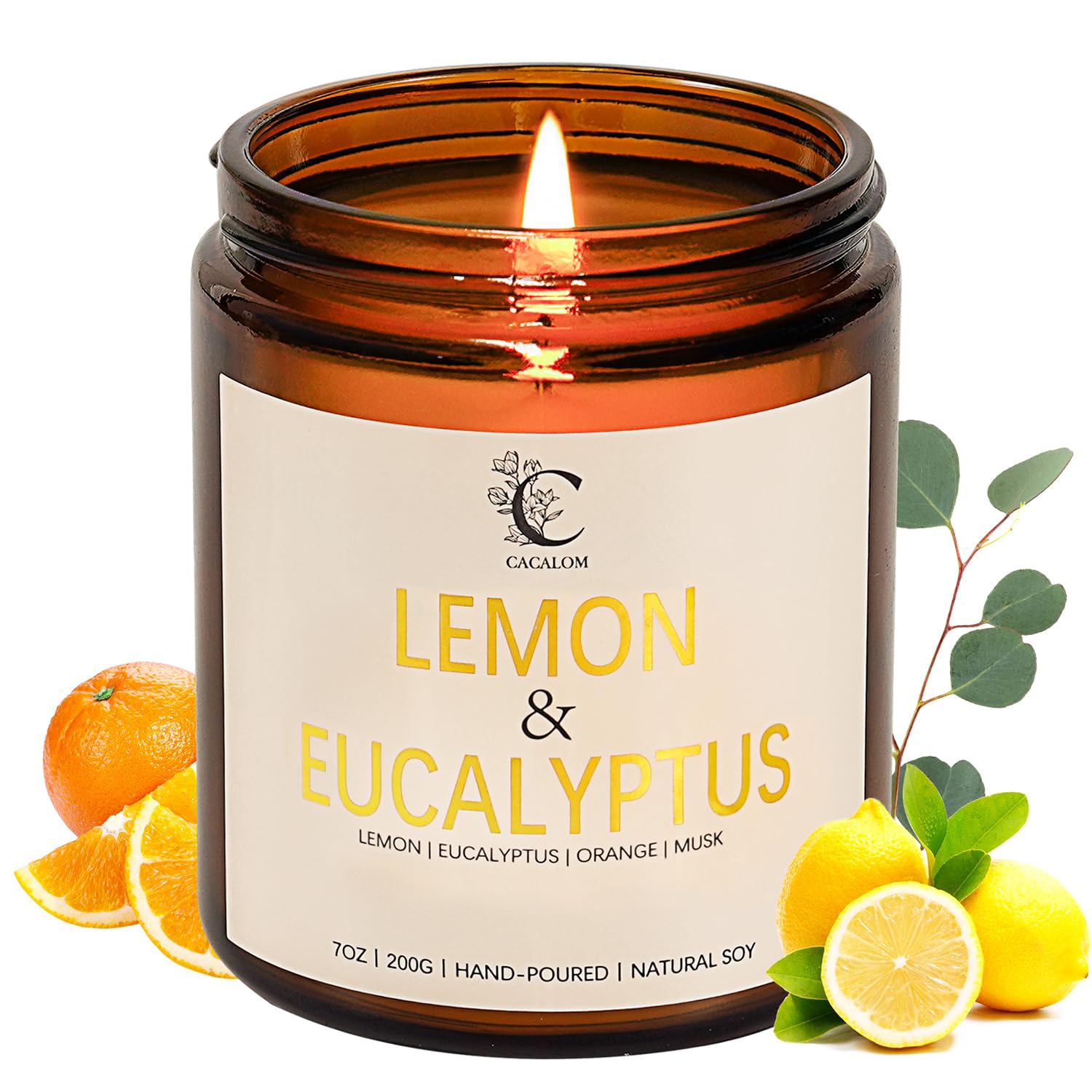 View 1 of **MISSING PARTS**
Lemon Eucalyptus Scented Candles for Home, Soy Wax Aromatherapy Candle for Bedroom Bath Birthday New Job House Warming Gifts for Women