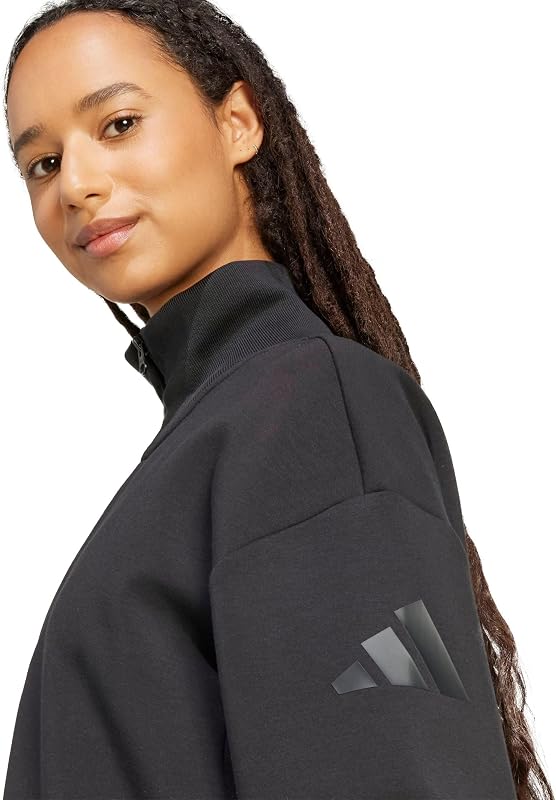 Femme Soft Lux Quarter-Zip Sweatshirt, Black, S
