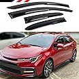 Cuztom Tuning 3D Wavy Smoke Window Visor Rain Guard Deflector Compatible with 2020-2021 Toyota Corolla 4 Door Sedan
