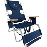 Ostrich the Woody Backpack 3N1 Portable Recline Lounger &amp; Chair, Navy Blue | Portable Outdoor Chair, Relaxing Pool or Beach Tanning Recliner with Insulated Cooler Bag and Cup Holders, 275 lb Capacity