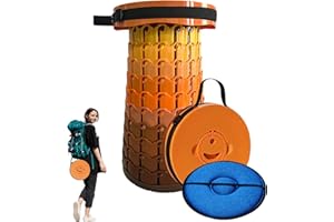 Spisces 19.7” Heavy Duty Collapsible Stool with Cushion - Portable, Foldable Camping Stool for Adults, Max Capacity 1000lbs