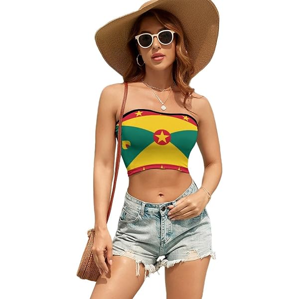 Nicaragua Flag Women's Fitted Crop Tube Top – Strapless Bandeau In White, Size Medium - View #3