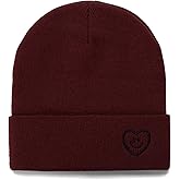 XMMAXFLOW Beanie for Women Men Winter Knit Hats Soft Warm Cuffed Beanie with Smile Face