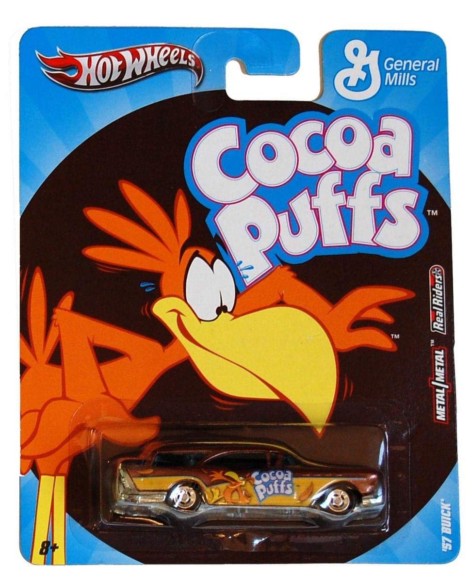 '57 BUICK * COCOA PUFFS * Hot Wheels General Mills Cereal 2011 Nostalgia Series 1:64 Scale Die-Cast Vehicle by Mattel