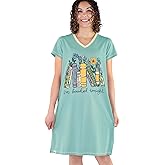 Lazy One Women's Nightgown, Funny V-Neck Sleep Shirt for Women, Novelty Pajama Shirts