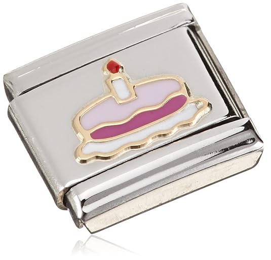 Nomination Damen-Charm Madame ET Monsieur Kuchen mit Kerze 18K Gold Edelstahl Emaille - 030285/05