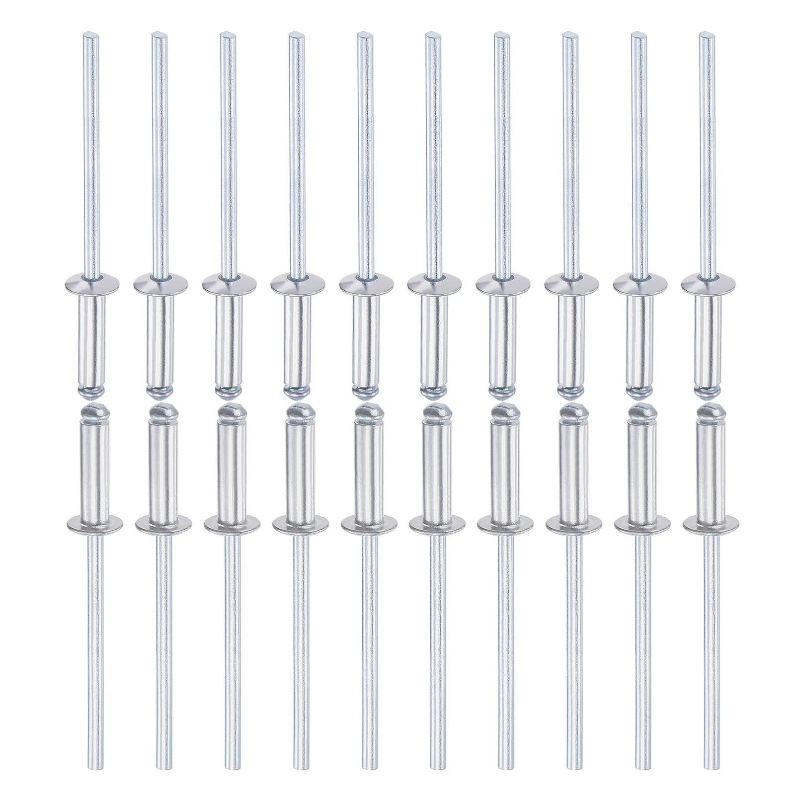 DTGN 3.2mm x 11mm (DXL) Blind Rivets - 120Pack - Good for Machinery Joining - Aluminum Dome Open End Rivet — image 1