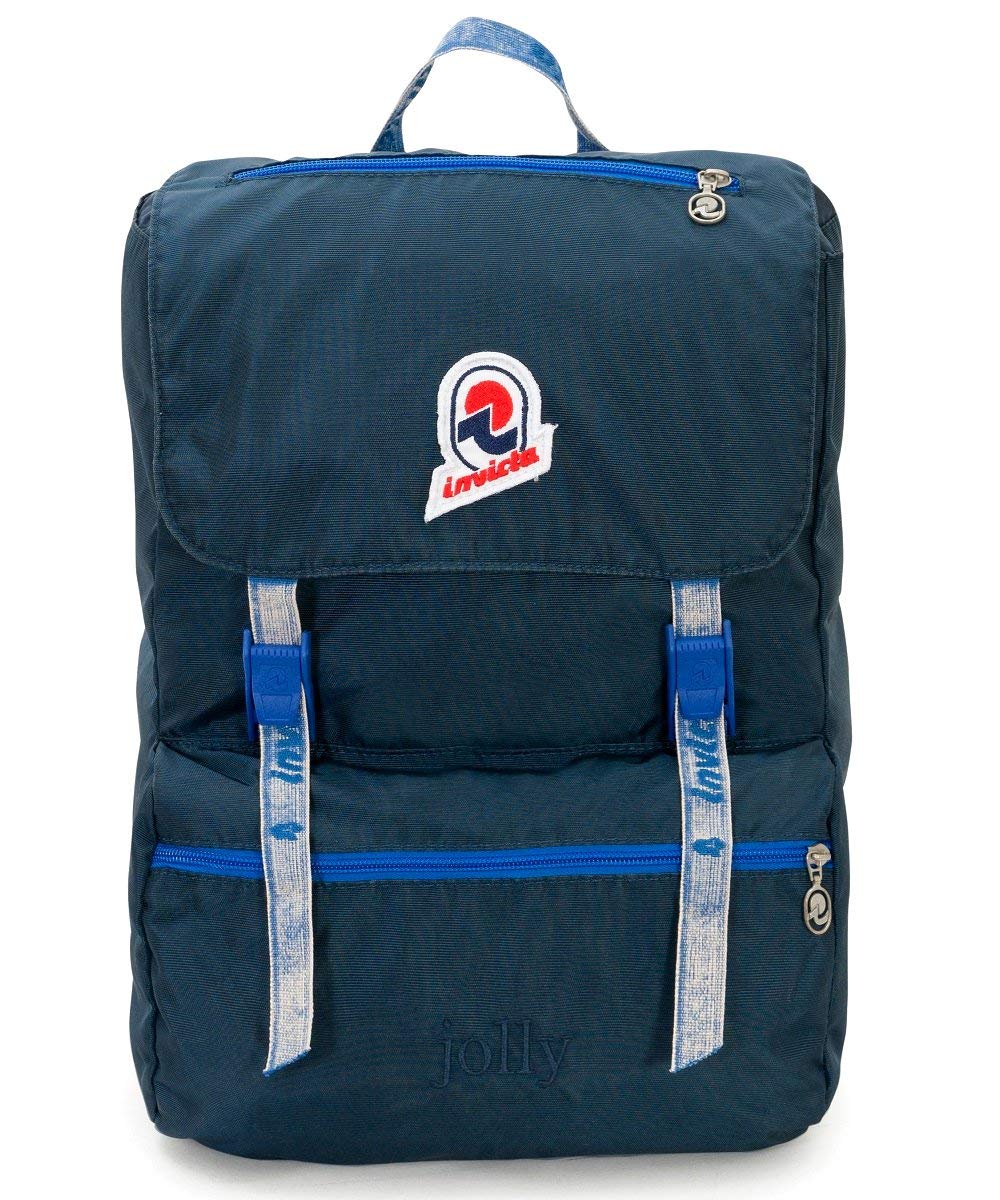 Invicta Backpack, JOLLY VINTAGE Knapsack, Casual Daypack, For Office, Day Trips & Commuting, For School, Sport, Free Time, 13'' Laptop Sleeve, Italian Design, blue