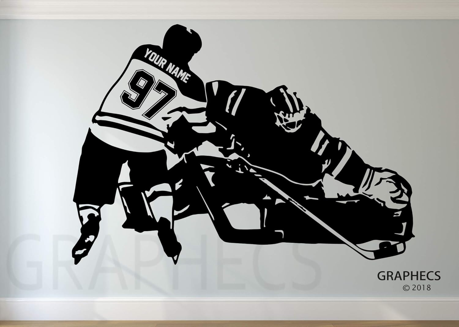 Hockey Player Decal Custom NAME and NUMBERS Personalized Custom