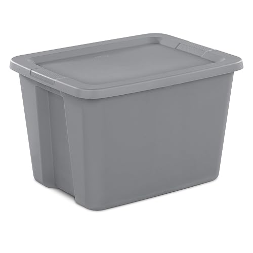 STERILITE Case of Bins 18 Gallon Containers 68 Liter Gray