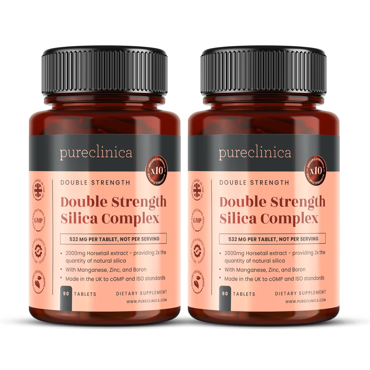Double Strength Silica Complex – 6 Month Supply! (2000mg Horsetail Extract x 180 Tablets)