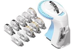 Vixic Embossing Label Maker Machine with-Tape, 3D Portable Embossed Label Maker Writer, Handheld Embosser Label Maker with 10 Rolls Embossing Tapes for Office Home Organization and DIY