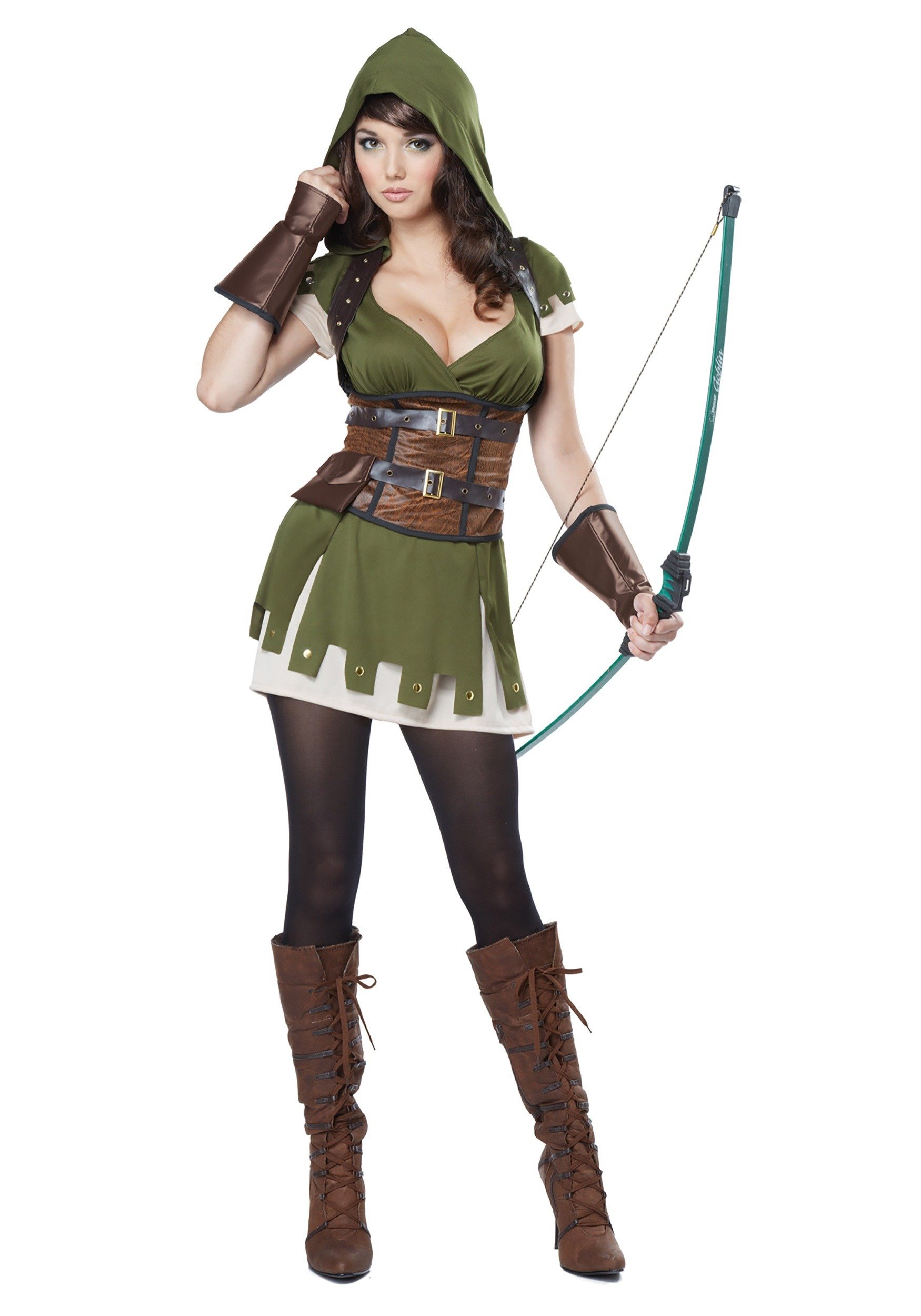 California Costumes Women's Lady Robin Hood, Olive/Brown, XL
