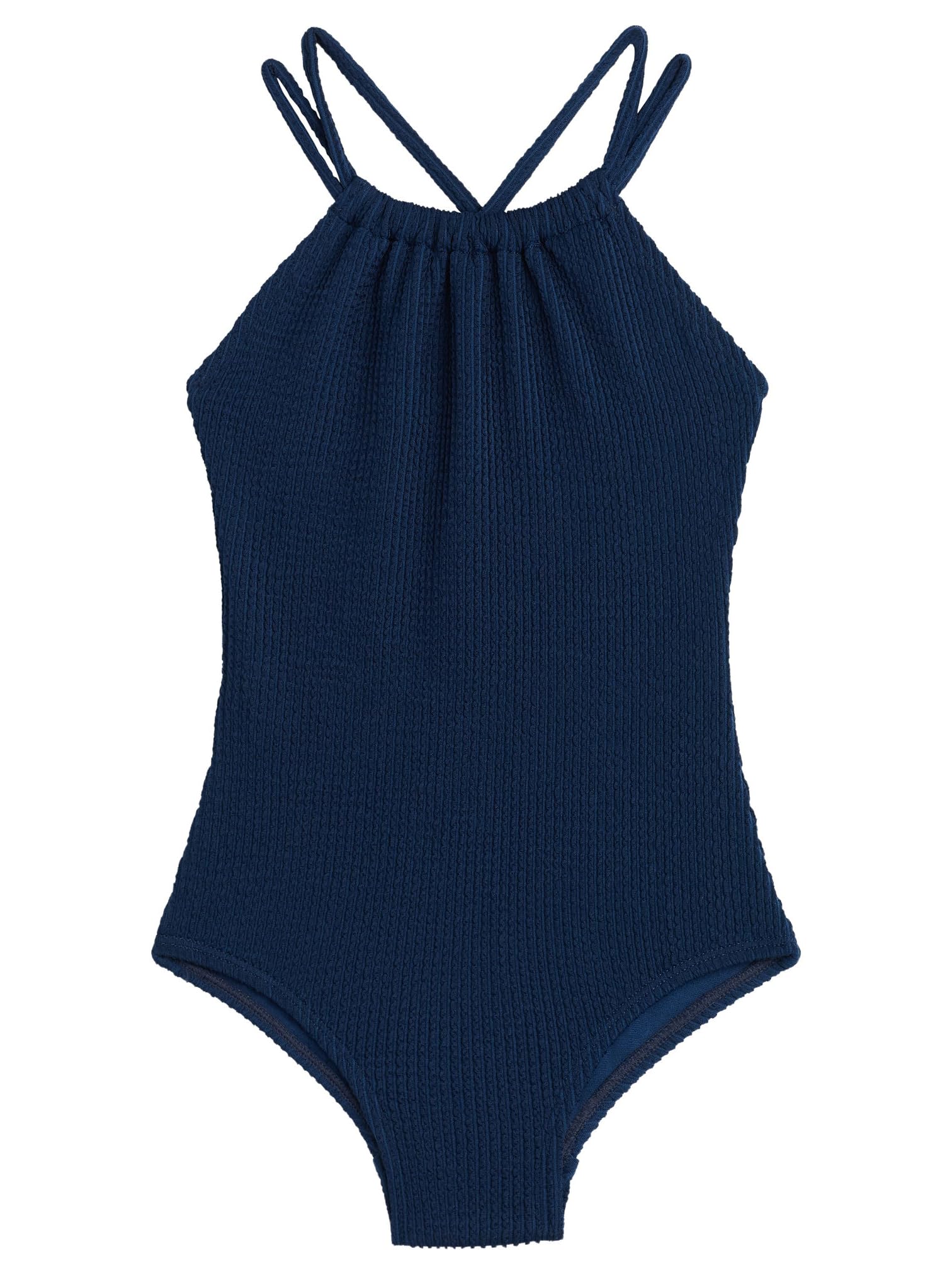 Kanu Surf Girls, Jasmine Beach Sport Halter One Piece Swimsuit, Popcorn Solid Navy, 12 Image