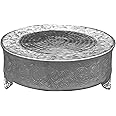 GiftBay 16 inch Round Silver Wedding Cake Stand, Hand Crafted, Embossed, Durable Build