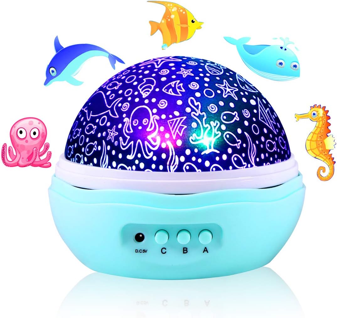 Sea/Ocean World Projector Lamp with Fish, Jellyfish, Dolphin and Conch