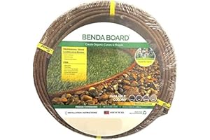 ONE STOP OUTDOOR USA Made - Heavy Duty Landscape Edging, Garden Planter & Pathway Bender Board Edge Border Kit - Thick Terrace Board 3.3" H x 16'ft L - Includes 4 Stakes