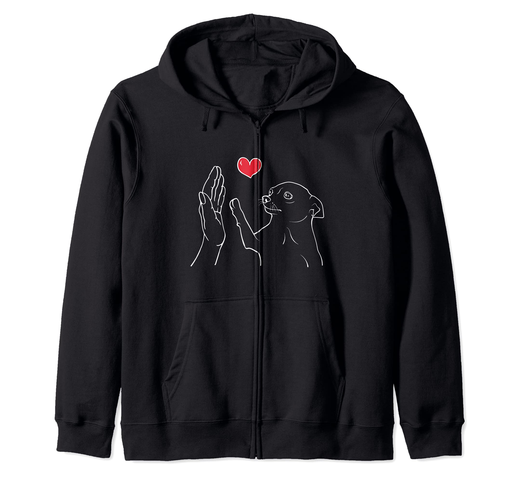 Cute Chihuahua dog with heart cute dog lover Zip Hoodie