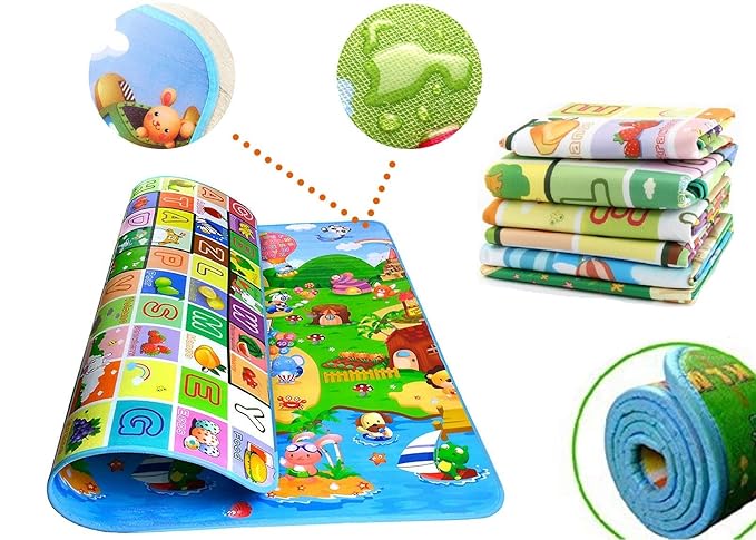 ZIZLY Double Sided Water Proof Baby Mat Carpet Baby Crawl Play Mat Kids Infant Crawling Play Mat Carpet Baby Gym Water Resistant Baby Play & Crawl Mat(Large Size - 180x120cm)
