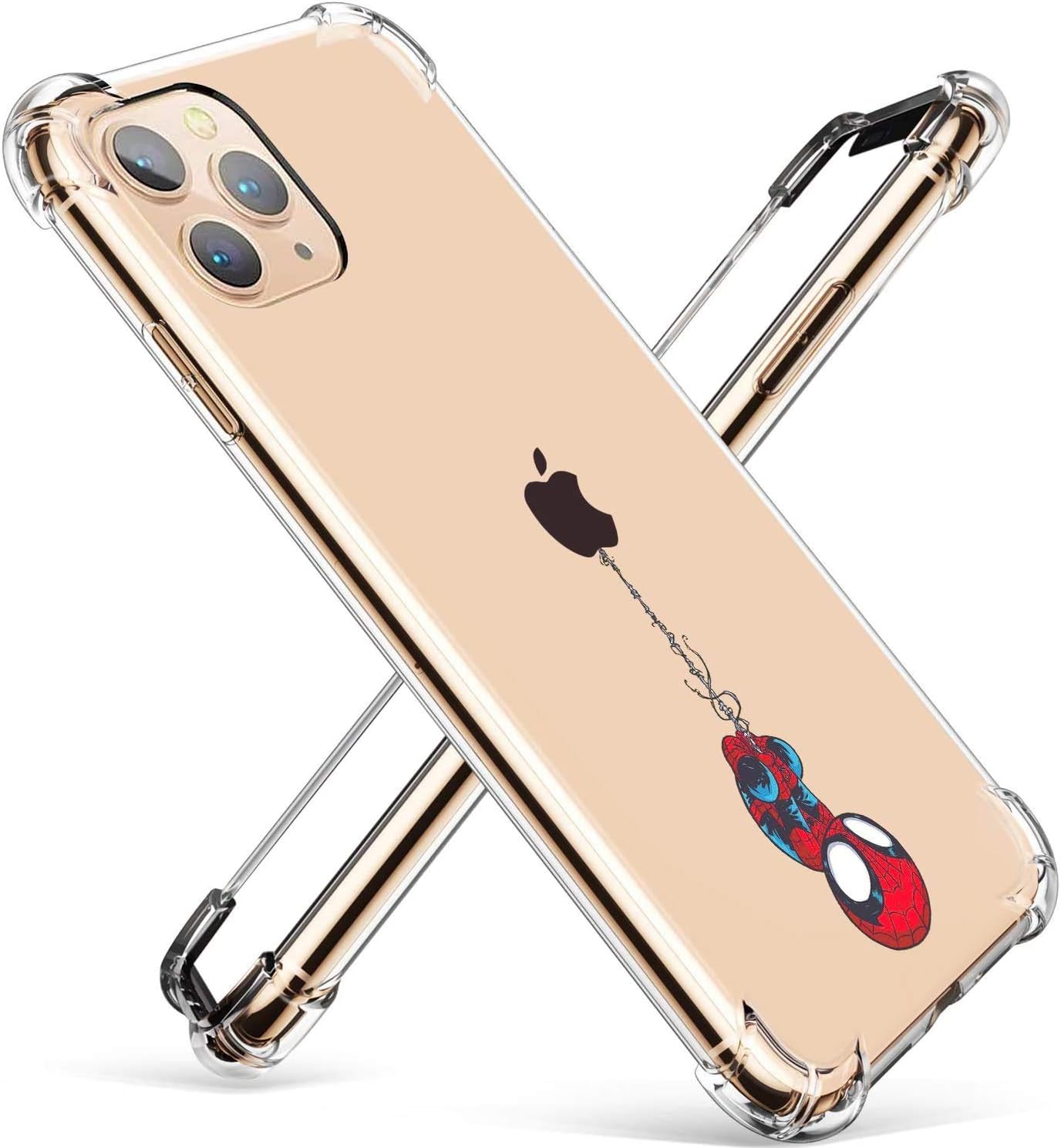 TPU Spider Funny Cute Cartoon Clear Case for iPhone 11 Pro Max 6.5", Fun Kawaii Animal Shockproof Cover, Ultra, Thin Chic Unique Creative Character Cases for Kids Teens Girls Boys