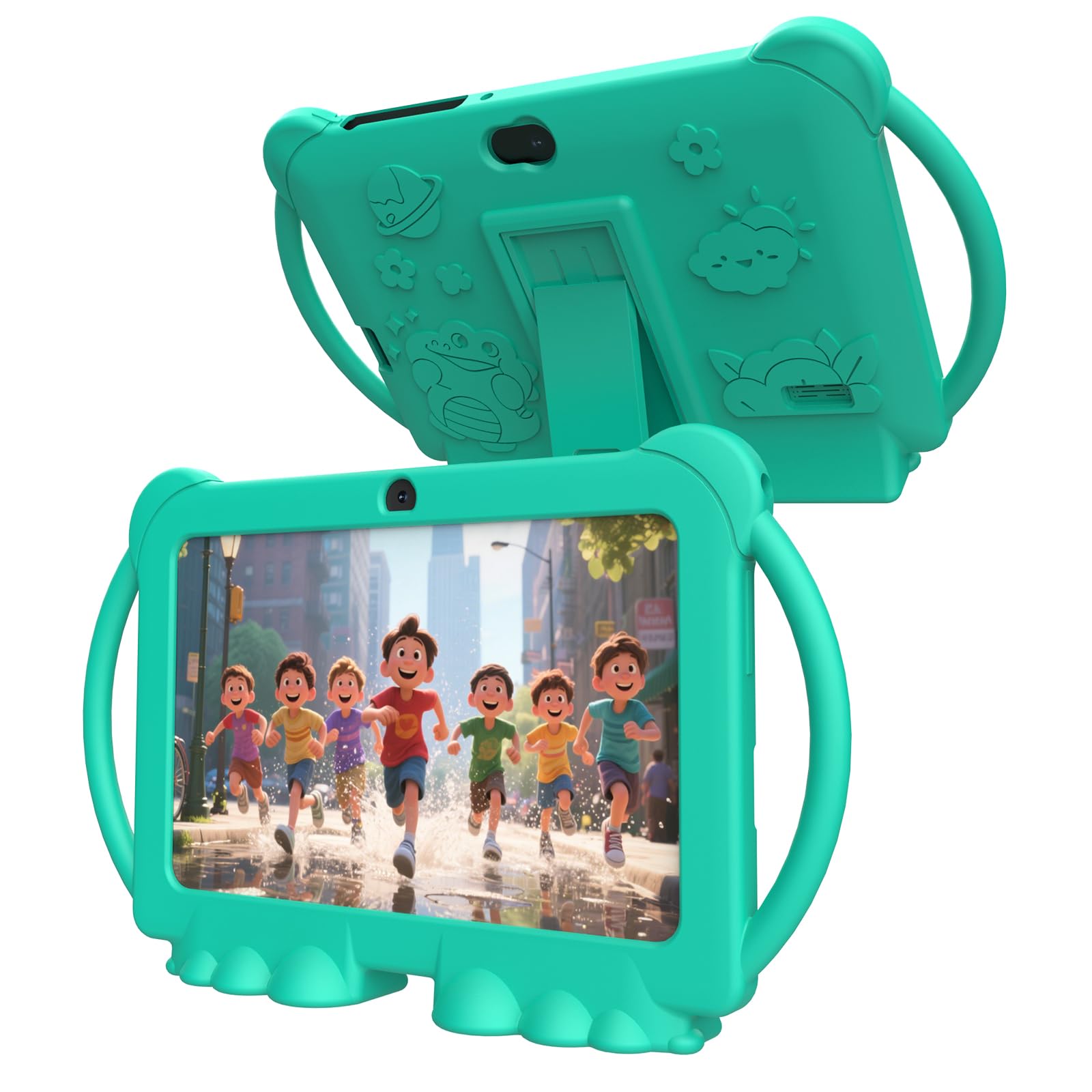 Photo 1 of PEICHENG Kids Tablet 7 inch Android 12.0 for Toddler, 4GB RAM 32GB ROM Bluetooth IPS Screen Parental Control Dual Camera Shockproof Case for Educational Games, (Green)