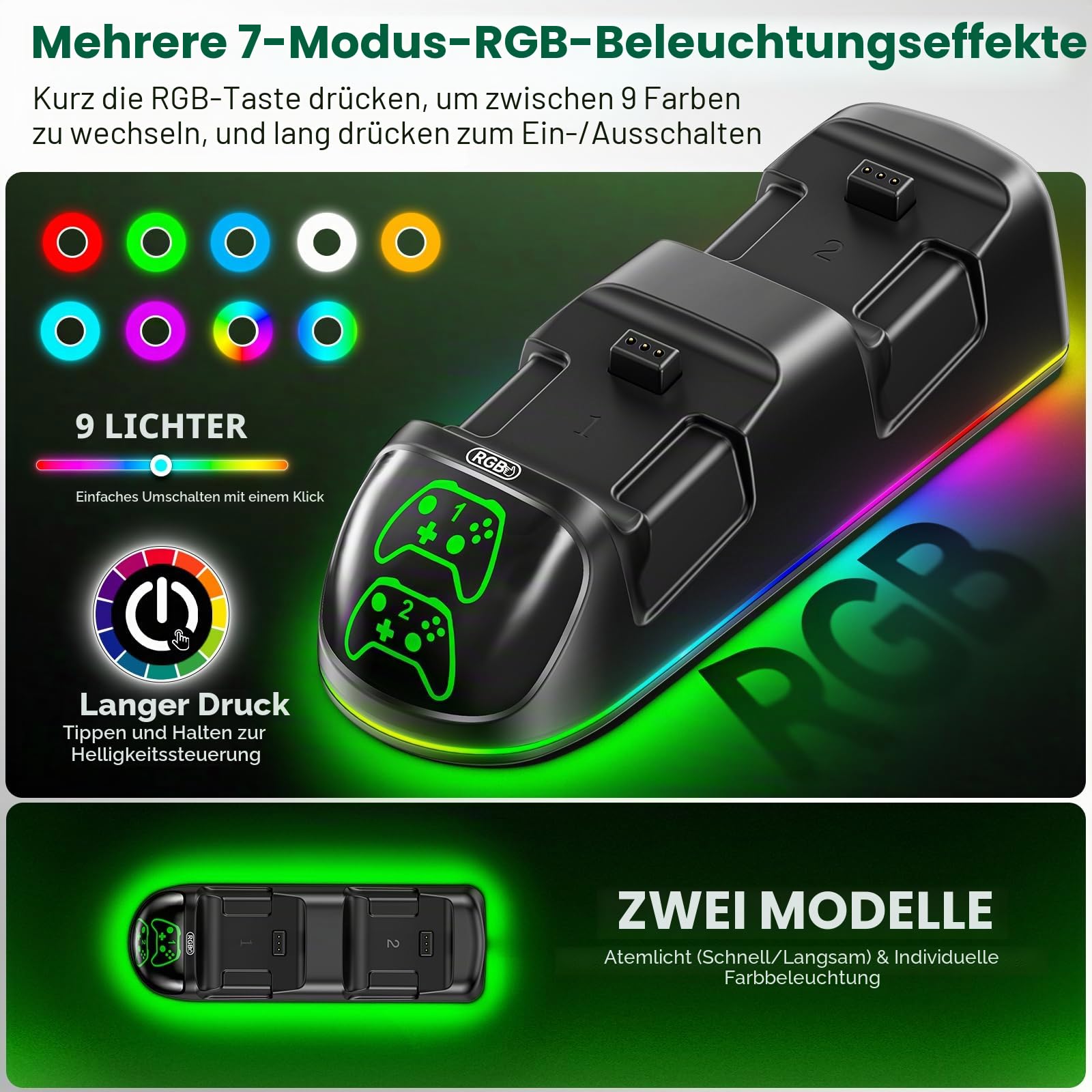 OIVO Xbox Controller Ladestation mit 2X 5580mWh Wiederaufladbaren Akku für Xbox One/Series X/S, Xbox Akku für Controller mit Ladestation 5