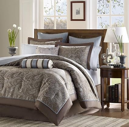 Amazon Com Kup 12 Pc Blue Brown Full Size Beautiful