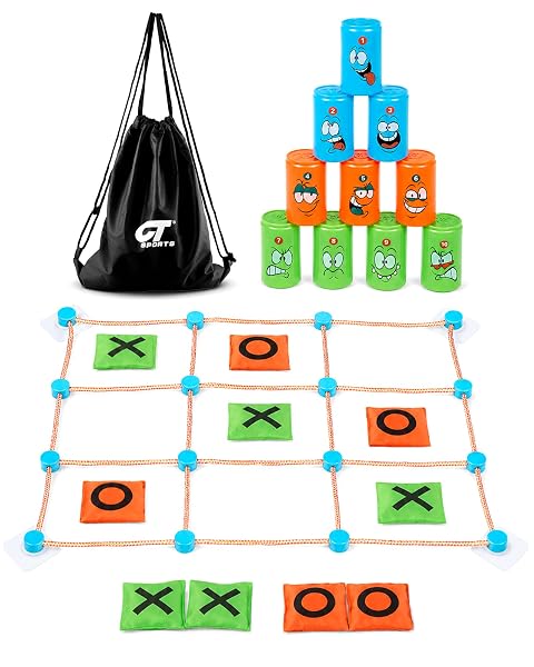 2-IN-1 GIANT TIC TAC TOE AND CAN TOSS...