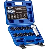 OMT 10pc Axle Spindle Threading Set, Thread Chaser Kit with 8 Rethread Dies | M20 M22 M24 &amp; 3/4" 13/16" UNEF, 1-1/16" Extension Bar, Inner Grooves Expel Metal Chips, Heavy-Duty Steel, For Mechanics
