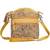 Myra Bag Shoulder Bag for Women - Western Leather Handbag Yellow