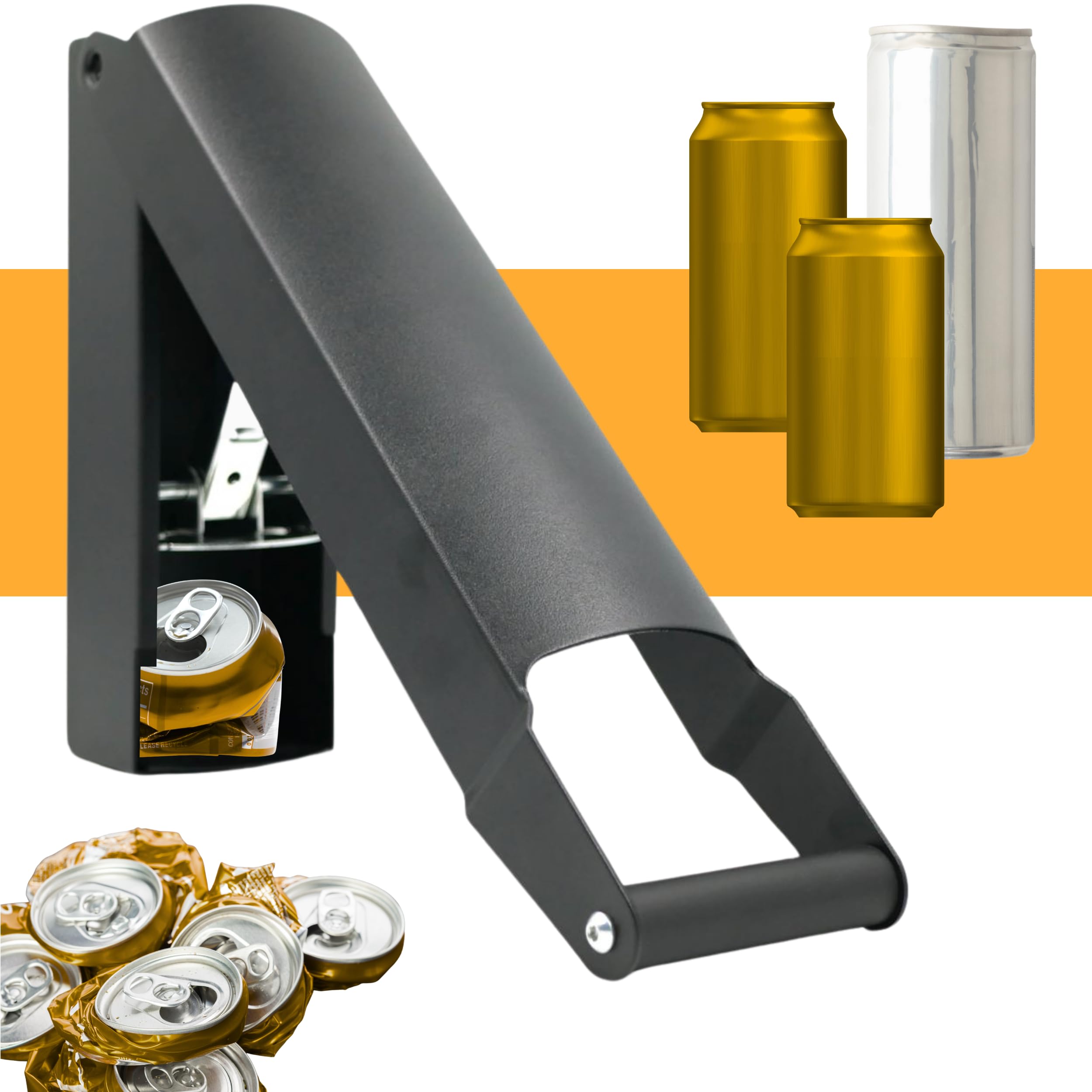 Photo 1 of *MISSING HARDWARE* 
Wall Mounted Can Crusher Black - Aluminum Can Crusher for Recycling Heavy Duty Bin Smasher for Recycling Compactor for Seltzer Soda Beer Plastic Bottle