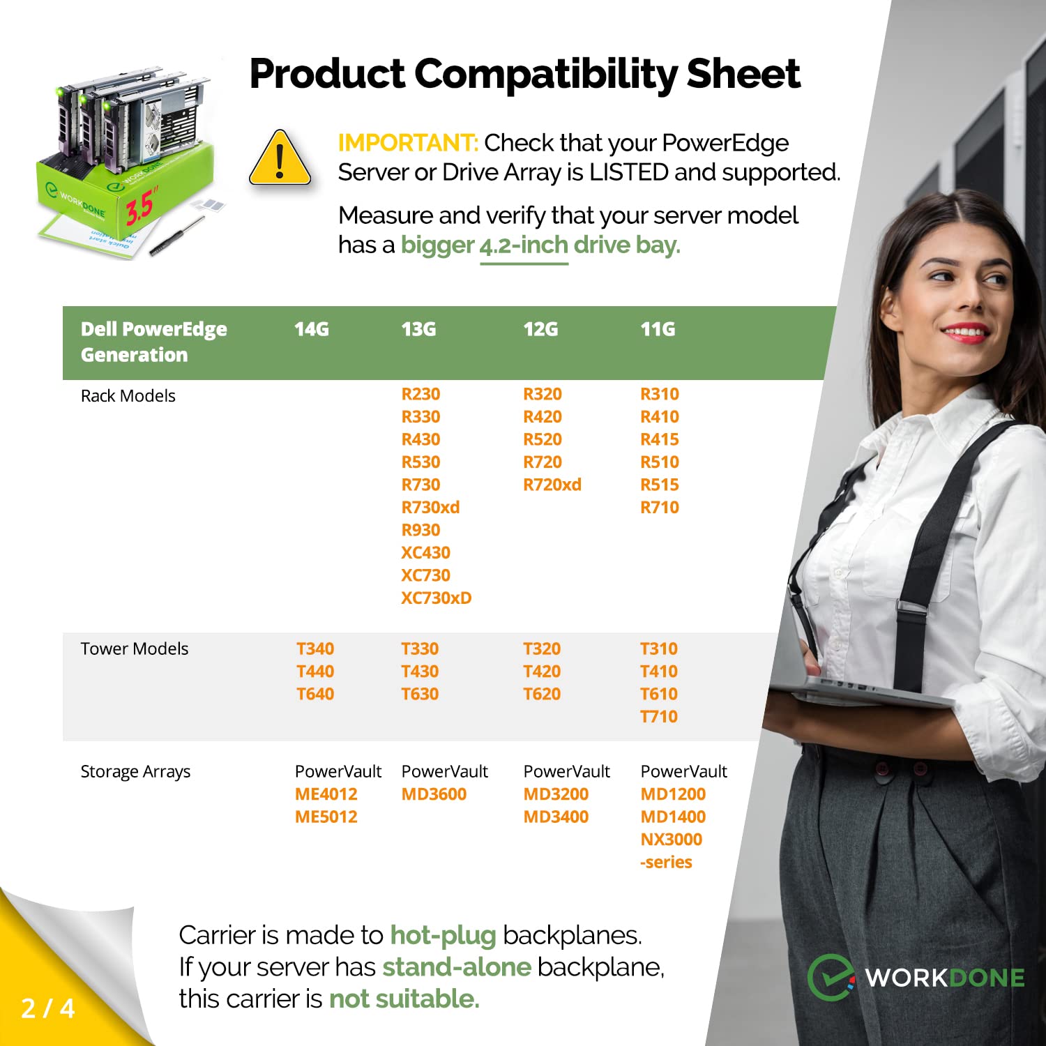 WorkDone 3-Pack - 3.5 Inch Hard Drive Caddy With 2.5 Inch HDD Adapter - View #8