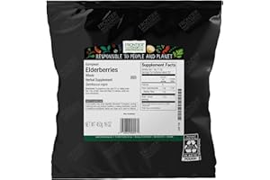 Frontier Co-op Dried Elderberries, 1lb Bulk Bag, European Whole | Kosher and Non-GMO Elderberry Dried Fruit for Powder, Tea, Immune Support