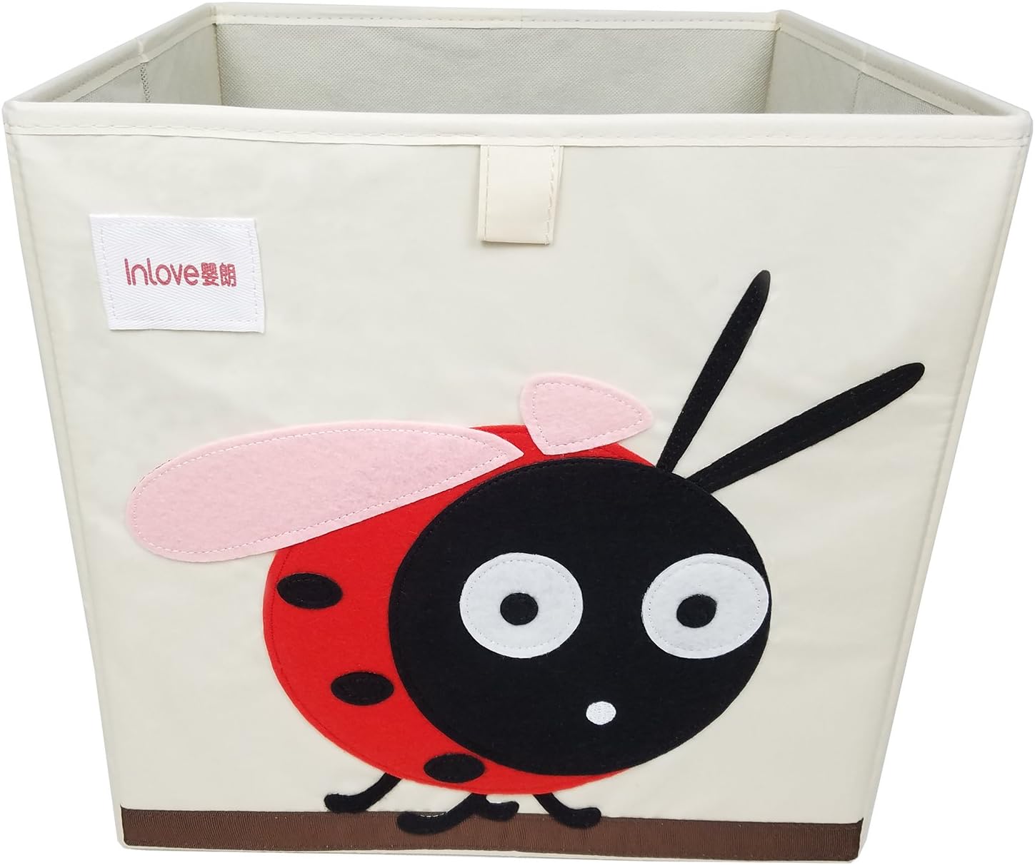 Cartoon Storage Cube Canvas Foldable Toy Organizer Box for Kids by ELLEMOI (Ladybug)