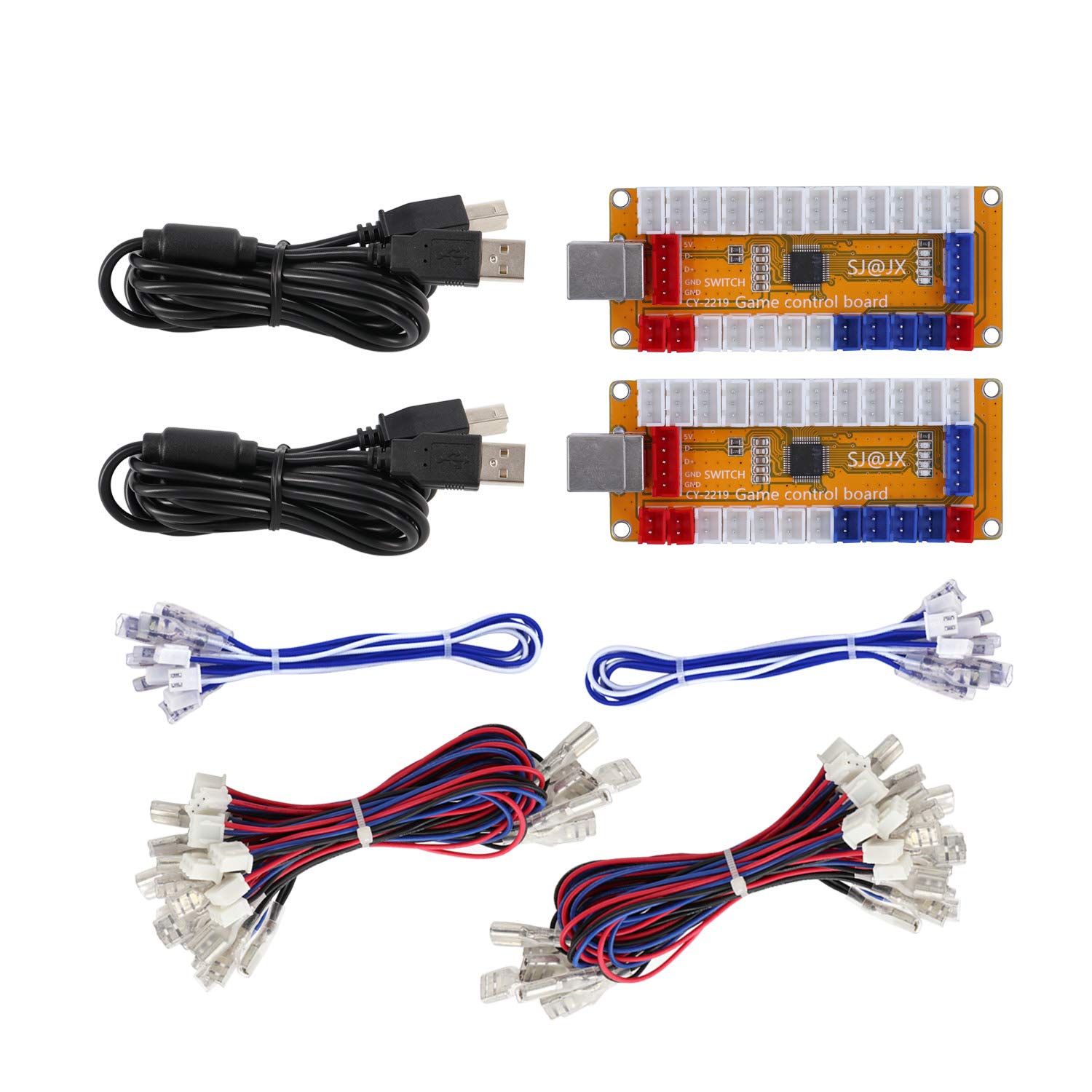 Photo 1 of SJ@JX Arcade Game USB Encoder Zero Delay 2 Player Gamepad LED Button Joystick Controller for Nintendo Switch PC PS3 Retropie Raspberry Pi MAME