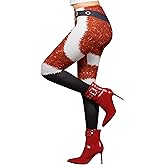 Christmas Leggings for Women Xmas Printed High Waist Stretchy Tights Yoga Pants Workout Running Leggings