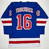 Facsimile Autographed Vincent Trocheck New York Blue Reprint Laser Auto Hockey Jersey Size Men's XL
