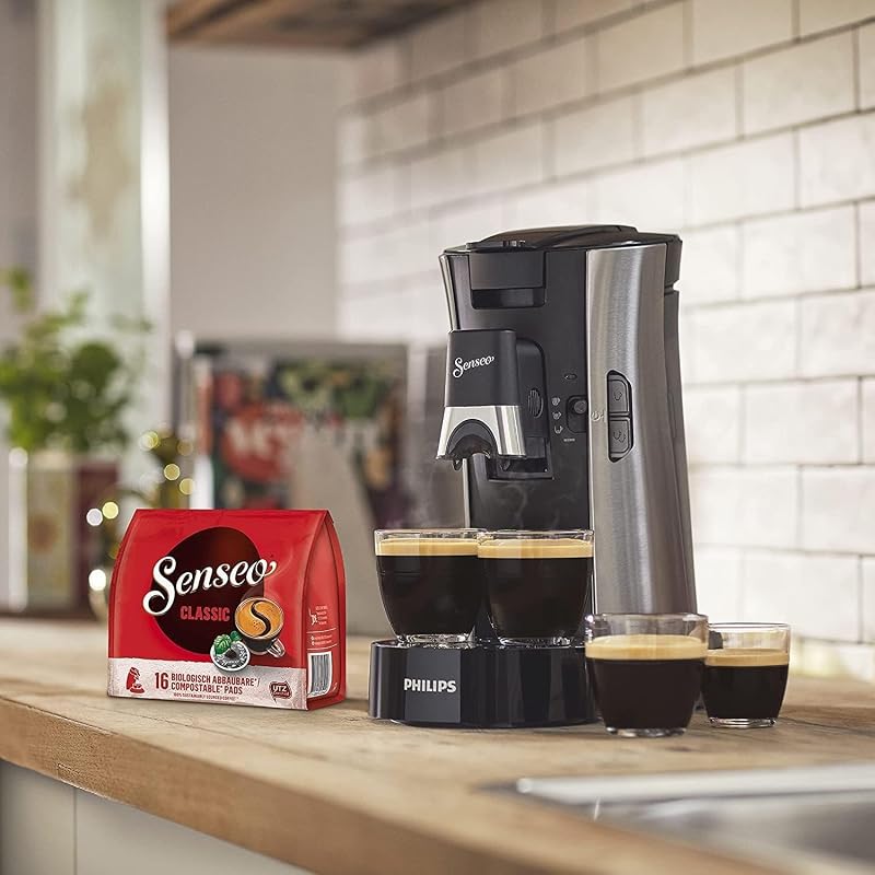 Senseo Select Kaffeepadmaschine, Silber, 3 Spezialitäten