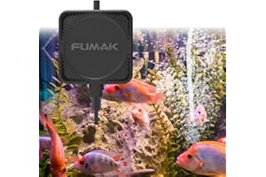 FUMAK Super Mini Aquarium Air Pump Ultra Quiet Fish Tank Air Pump with Innovative Piezo Technology 1 Watt Silent Fish Air Pump Oxygen Pump All-in-1 Aquarium Aerator for Tanks up to 10 Gallons