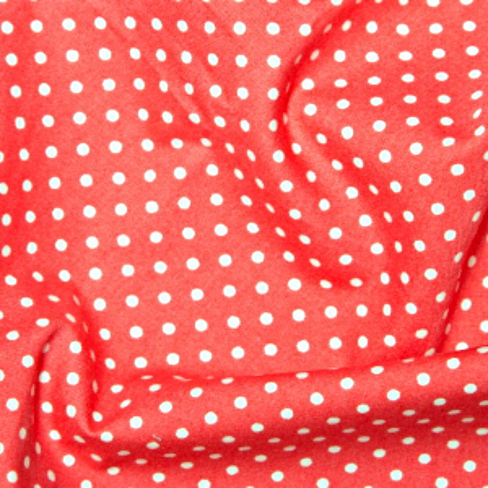 100% Cotton 3mm Polka Dot * Rose & Hubble * Superior Poplin Fabric in 40 Colours (Salmon) (ONE METRE)