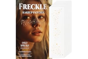 WMBZXH Glitter Freckles Face Tattoo - Gold - Glow Up Makeup Patches - Face Glitter Speckles Patches - Cute Glitter Makeup Accessories for Women - Cosmetic Glitter for Face - 10 Sheets