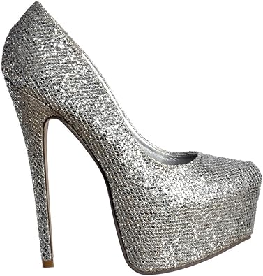 white sparkly wedges