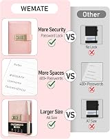 WEMATE Password Book with Lock 600+ Entries Rose Gold 4.33 x 6.18 in view 4