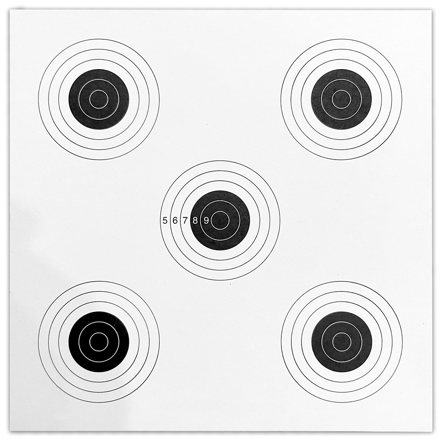 100 PAPER TARGETS Pistol Rifle Air Gun Pellet 14x14cm 100gsm Paper Shooting Gun Training Practice Shooting Range 5 Small Targets #148C