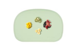 Simka Rose Silicone Baby Placemats That Stick to Table - Silicone Placemats for Toddlers Non Slip with Raised Edges - Kids Placemats for Dining Table Restaurants and Travel - Dishwasher Safe (Sage)