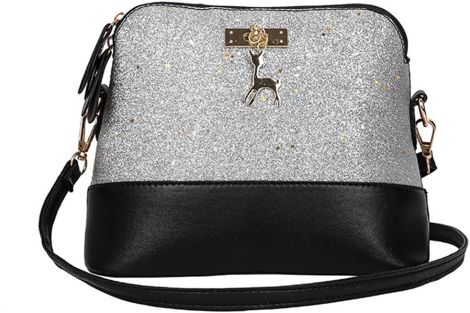 Dragon868 Women’s Elegant Leather Shoulder Bag, Work, Office Crossbody Handbag, Clutch Bag, Leisure Handbag With Strap, Rucksack, School Silver