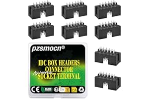Pzsmocn 20 Pieces IDC 2 * 6 Double Row 2.54 mm Pitch JTAG ISP 12-Pin Straight Pin in-line Box Header Connector Adapter Cable Male Socket Terminal for PCB Electronic Equipment Projects.